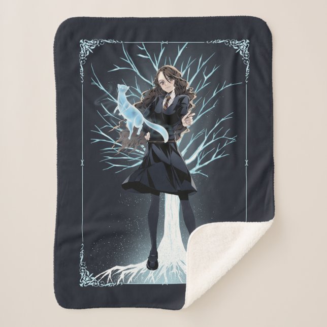 Cobertor Sherpa Patronus do Anime Hermione Granger (Frente)