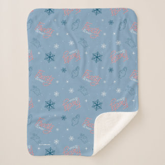 Cobertor Sherpa Patterno de Neve Azul Snowman