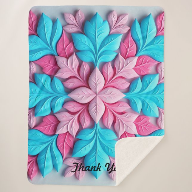 Cobertor Sherpa "Patterno Floral Gordo" (Frente)