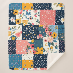 Cobertor Sherpa Patterno Floral Vintage (4)