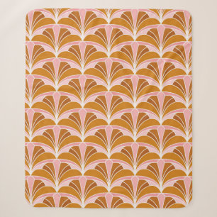Cobertor Sherpa Patterno Invisível do Damask Floral Elegante. De