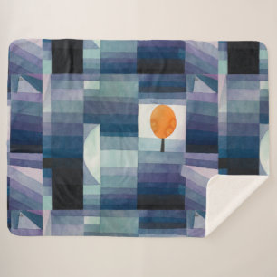 Cobertor Sherpa Paul Klee Abstrato Tree Blue Painting