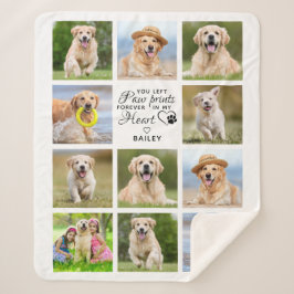 Cobertor Sherpa Paw Imprime Minha Colagem Fotográfica De Pet Memor