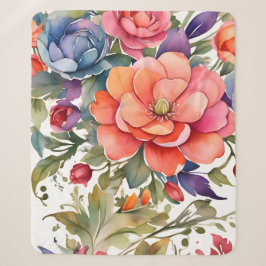 Cobertor Sherpa PD Floral Aquarela Serena