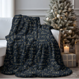 Cobertor Sherpa Peace Hope Joy Light Velvet Black Sherpa Blanket