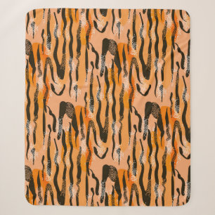 Cobertor Sherpa Peach Tiger Stripe