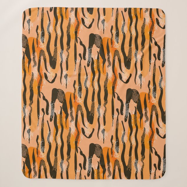 Cobertor Sherpa Peach Tiger Stripe (Frente)