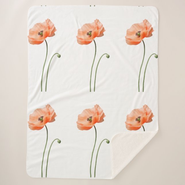 Cobertor Sherpa “Peach Whisper” “Solitary Bloom” “Elegance in Stil (Frente)