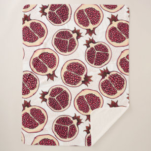 Cobertor Sherpa Pedaços de romã em branco