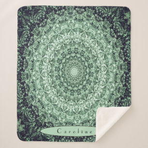 Cobertor Sherpa Pedra Verde Personalizada Mandala
