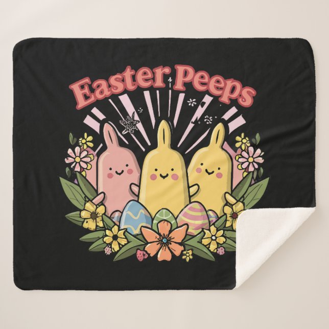 Cobertor Sherpa Peeps de Páscoa (Frente (Horizontal))
