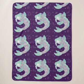 Cobertor Sherpa Peixe Koi Pastel | Arte Popular Caprichosa Subaquá