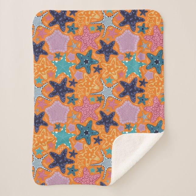 Cobertor Sherpa Peixes-estrela coloridos (Frente)