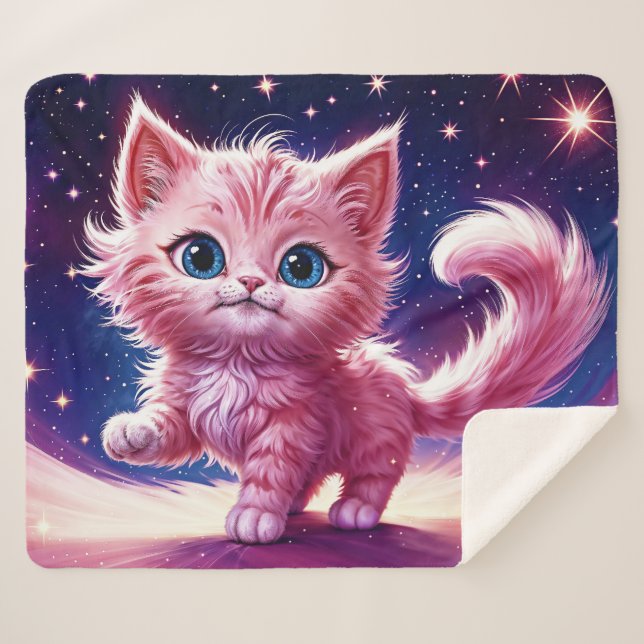 Cobertor Sherpa Peixes rosados de sonho, vitrine, design único (Frente (Horizontal))