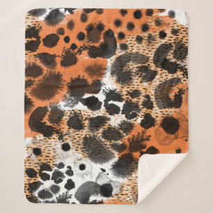 Cobertor Sherpa Pele animal: padrão leopardo criativo.