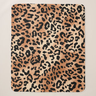 Cobertor Sherpa pele de leopardo. Design de na moda com leopardo