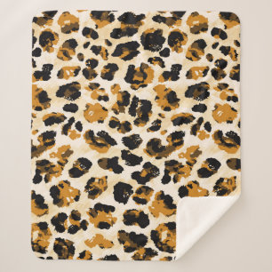Cobertor Sherpa Pele-leopardo de aquarela, gradiente de coloração