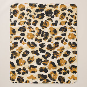 Cobertor Sherpa Pele-leopardo de aquarela, gradiente de coloração