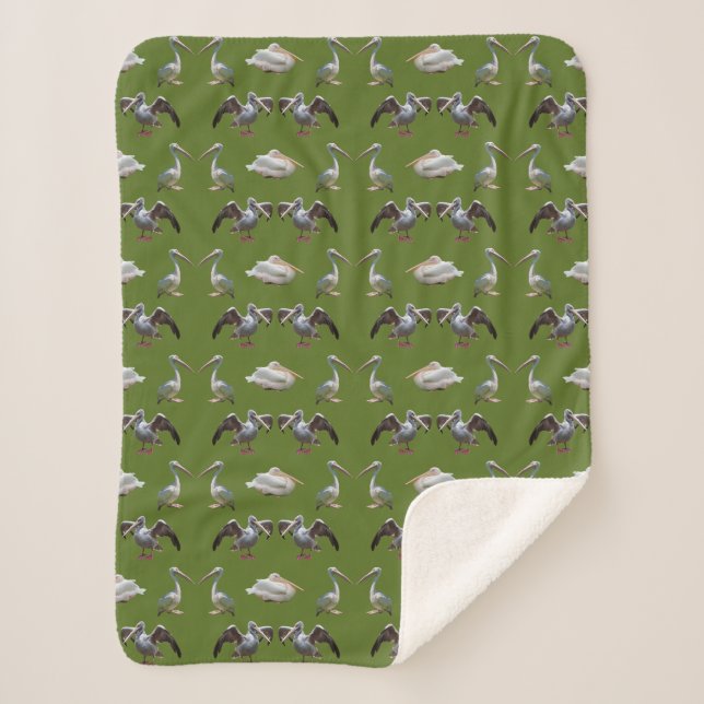 Cobertor Sherpa Pelican Frenzy (Verde) (Frente)