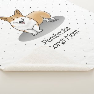 Cobertor Sherpa Pembroke Welsh Corgi Mãe (vermelha 1) Cachorro Mãe