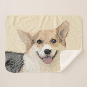 Cobertor Sherpa Pembroke Welsh Corgi - Pintura Original para Cacho