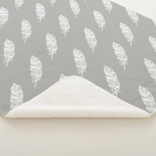 Cobertor Sherpa Penas e Cinzas Brancas do Queijo Boêmico