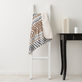 Cobertor Sherpa Pendurado de Parede Boho Moderno Cinza Marrom
