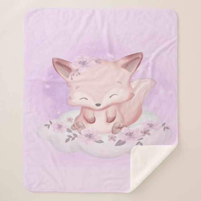 Cobertor Sherpa Pentes De Bebê De Aquarela | Presente Para Bebê (Frente)