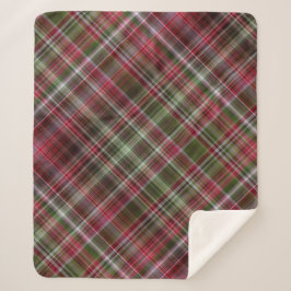 Cobertor Sherpa Pequenas Bagas Vermelhas Xadrez Vermelho e Verde