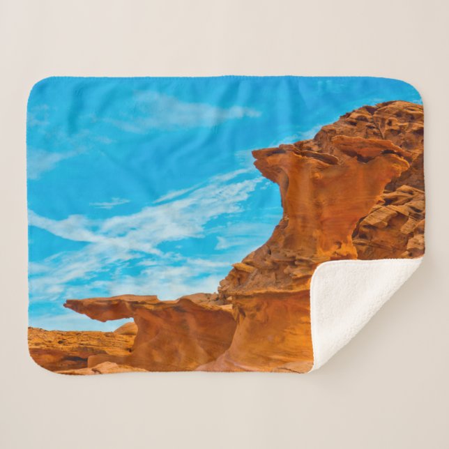 Cobertor Sherpa Pequenas Esculturas de Rocha Vermelha na Finlândia (Frente (Horizontal))