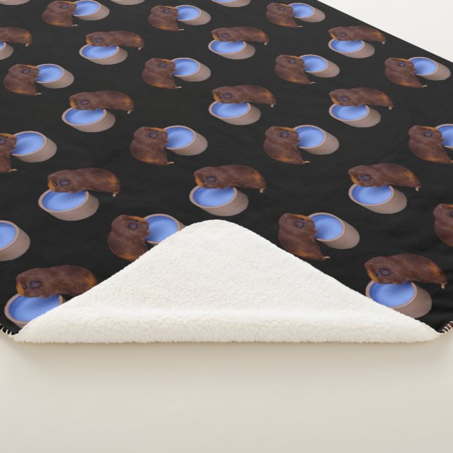 Cobertor Sherpa Pequeno Porco Castanho Suave De Guiné, (3/4)