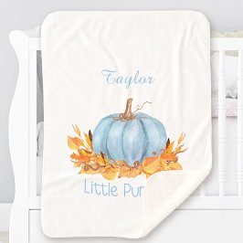 Cobertor Sherpa Pequeno Pumpkin Baby Boy Blue