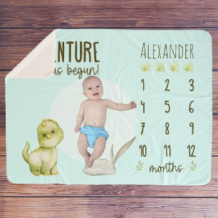 Cobertor Sherpa Pequeno T Rex Dinossauro Bonito Milestone