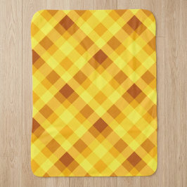 Cobertor Sherpa Pequeno Xadrez Amarelo Gema de Ovo