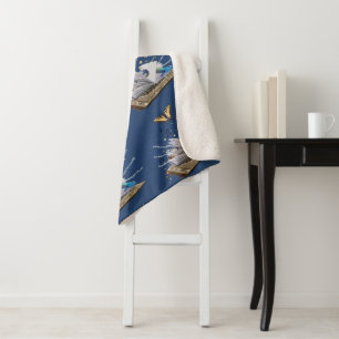 Cobertor Sherpa Perdida em Quatrain Sherpa Blanket por Adiela Akoo