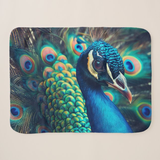 Cobertor Sherpa Perfil Peacock (Frente (Horizontal))