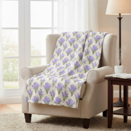 Cobertor Sherpa Perfuração de Lavandas