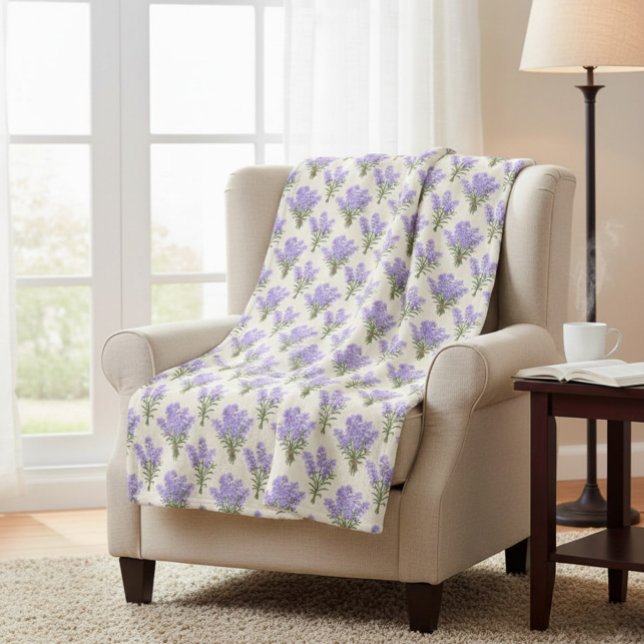 Cobertor Sherpa Perfuração de Lavandas (Criador carregado)
