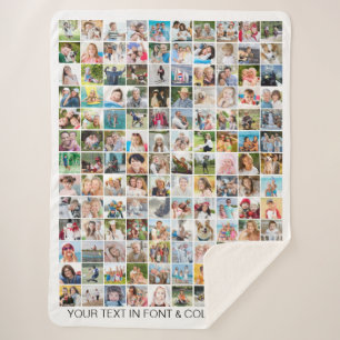 Cobertor Sherpa Personalização Personalizada de Colagem de Fotos S