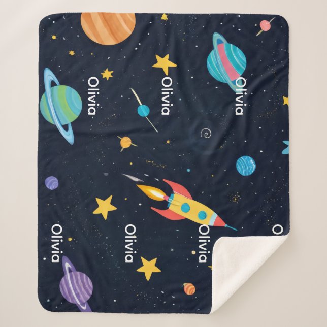 Cobertor Sherpa Personalizado – Adicione Seu Nome (Frente)