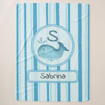 Cobertor Sherpa Personalizado Baleia Baby Fofa