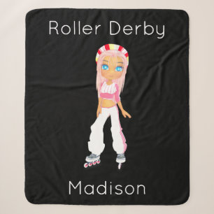 Cobertor Sherpa Personalizado de Roller Derby