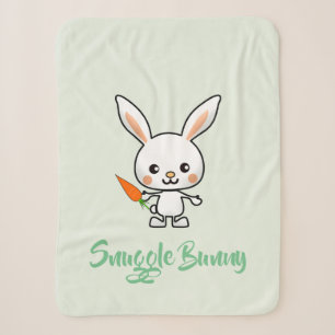 Cobertor Sherpa Personalizado do Snuggle Bunny Kawaii
