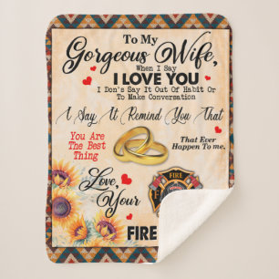 Cobertor Sherpa Personalizado Para Minha Esposa Gordinha, Sunflowe