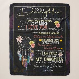 Cobertor Sherpa Personalizado Para Minha Filha, Amor Da Mãe