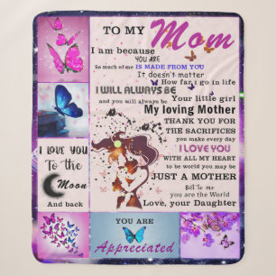 Cobertor Sherpa Personalizado Para Minha Mãe Da Filha