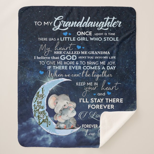 Cobertor Sherpa Personalizado Para Minha Neta (Frente)