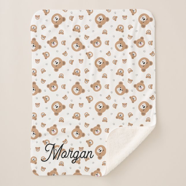 Cobertor Sherpa Personalizado, podemos esperar o padrão do Urso de (Frente)