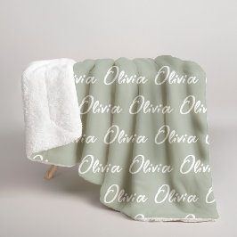 Cobertor Sherpa Personalizado Verde Salvia para Mã