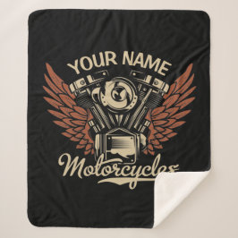 Cobertor Sherpa Personalizar Garagem de Motocicletas Biker